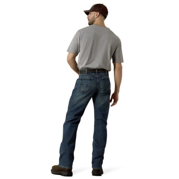 Ariat Rebar M4 Relaxed Bootcut DuraStretch Basic Western Blue Jeans - Picture 12 of 16